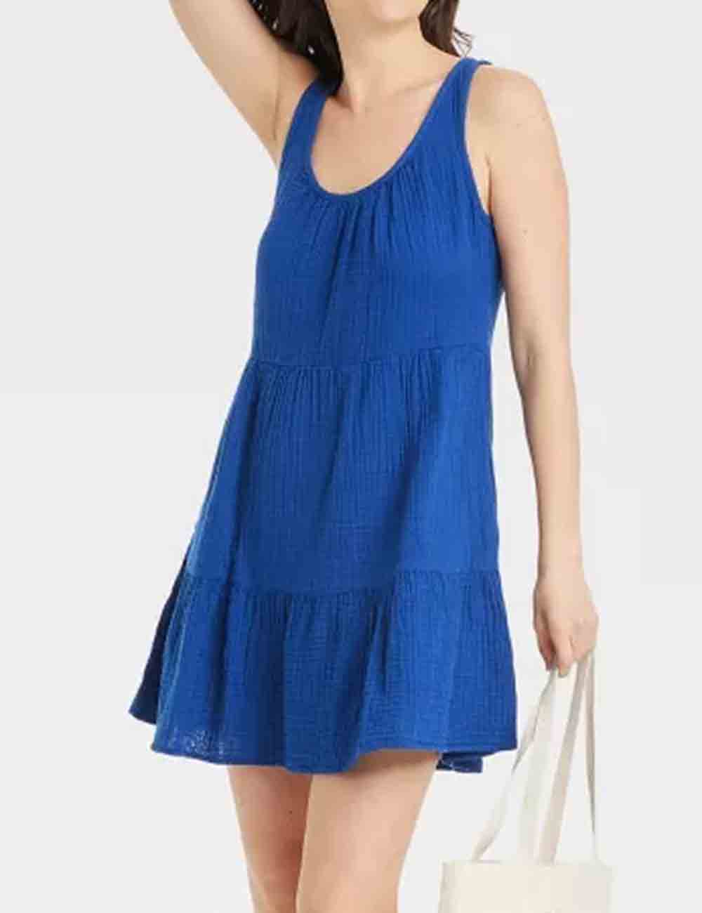 Ladies U-Neck Sleeveless Mini Dress