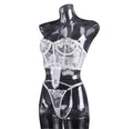 2PCS Embroider Lingerie Set Crop Top and Thong LS1073 - SWEETKAMA