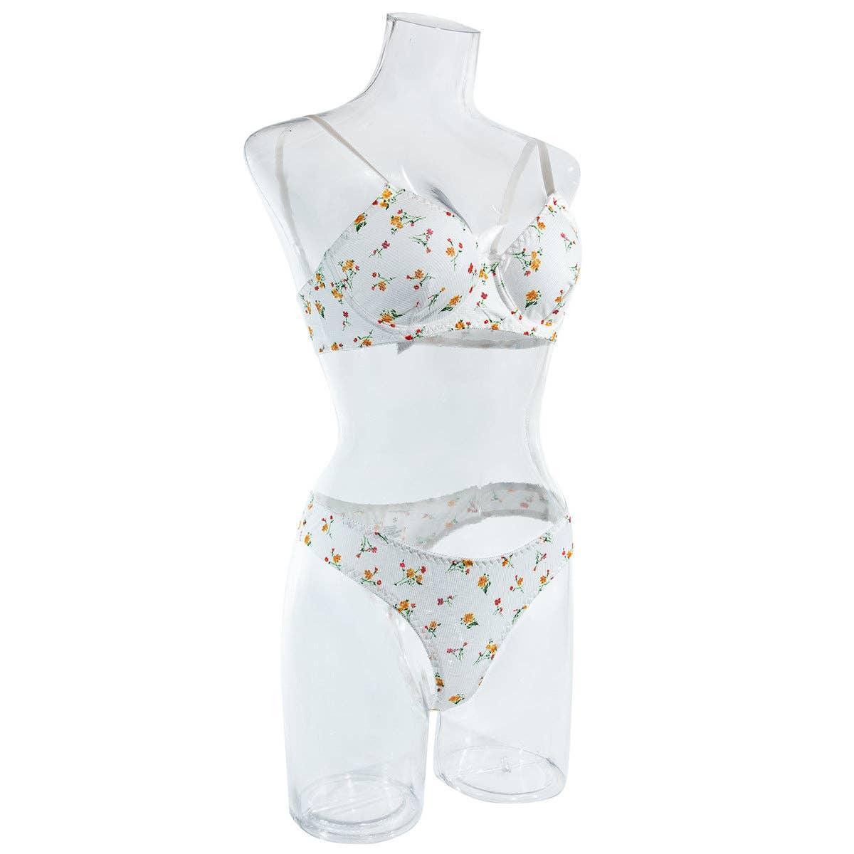 2PCS Floral Print Sexy Lingerie Set 3018 - SWEETKAMA
