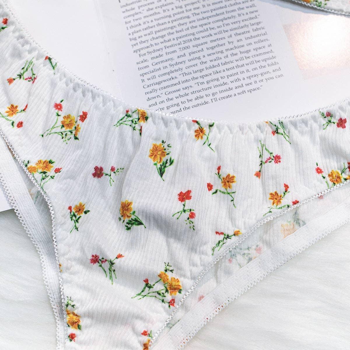 2PCS Floral Print Sexy Lingerie Set 3018 - SWEETKAMA