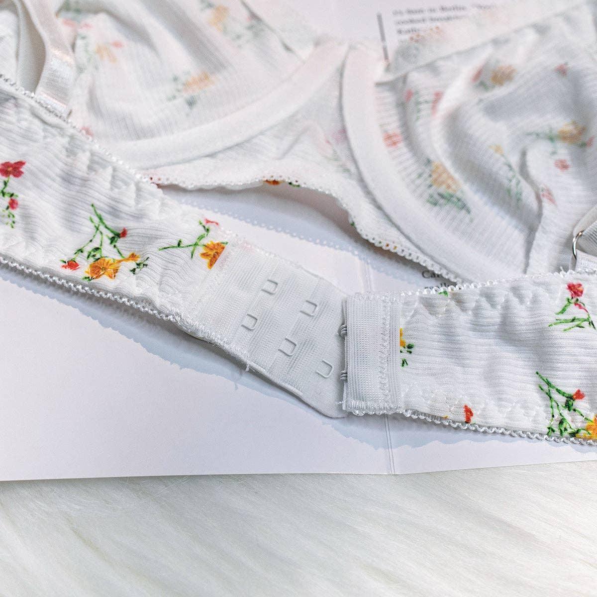 2PCS Floral Print Sexy Lingerie Set 3018 - SWEETKAMA
