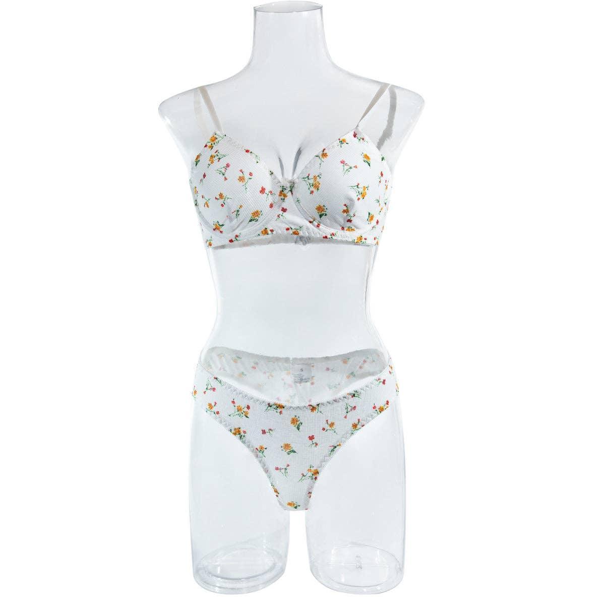 2PCS Floral Print Sexy Lingerie Set 3018 - SWEETKAMA
