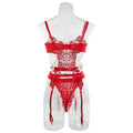 2PCS Lace Sexy Lingerie Set with Garter Belt 2732 - SWEETKAMA