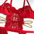 2PCS Lace Sexy Lingerie Set with Garter Belt 2732 - SWEETKAMA