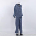 2PCS Long Sleeves Shirt and Pants Ladies Daily Set 2TZ2113 - SWEETKAMA