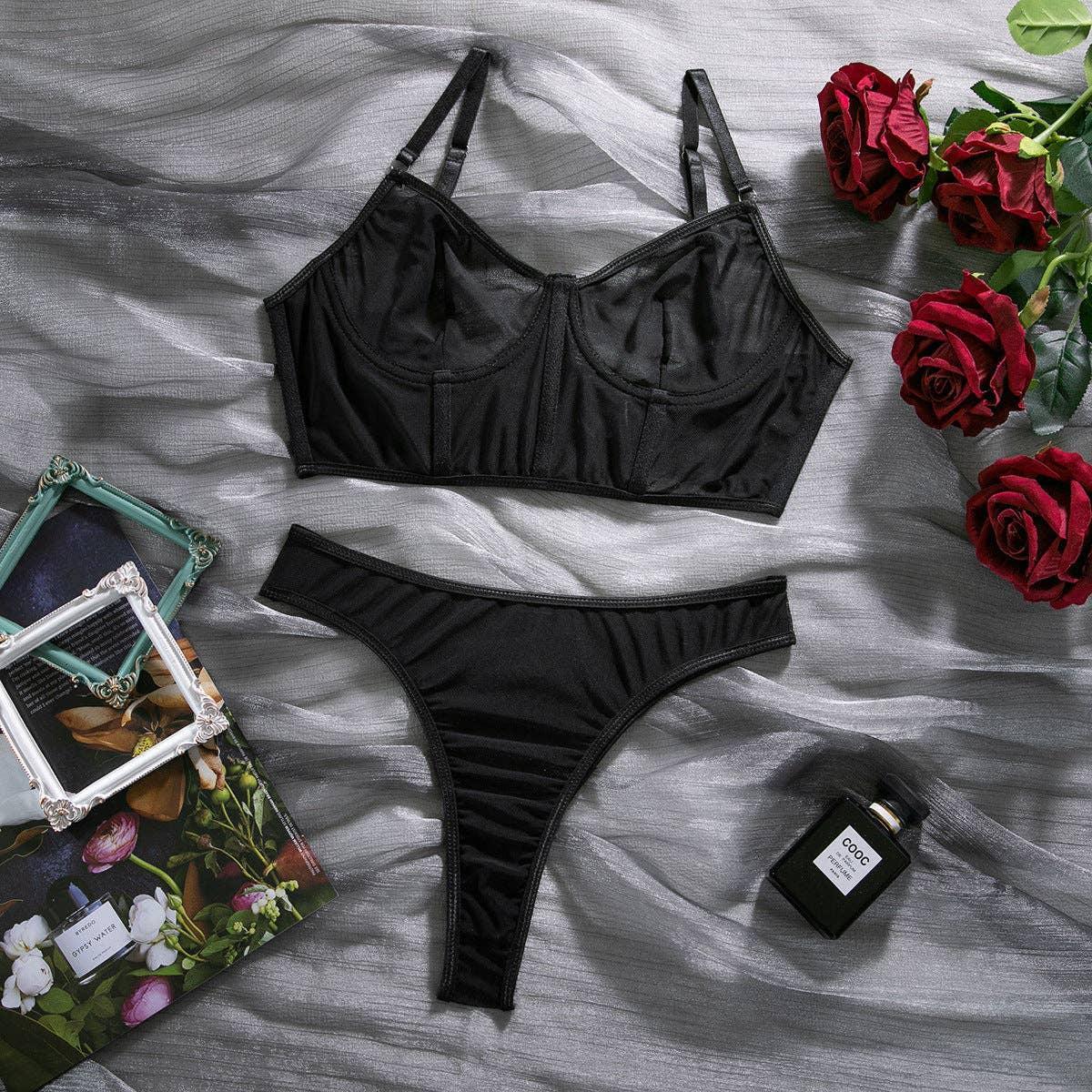 2PCS See Through Sexy Lingerie Set 3021 - SWEETKAMA