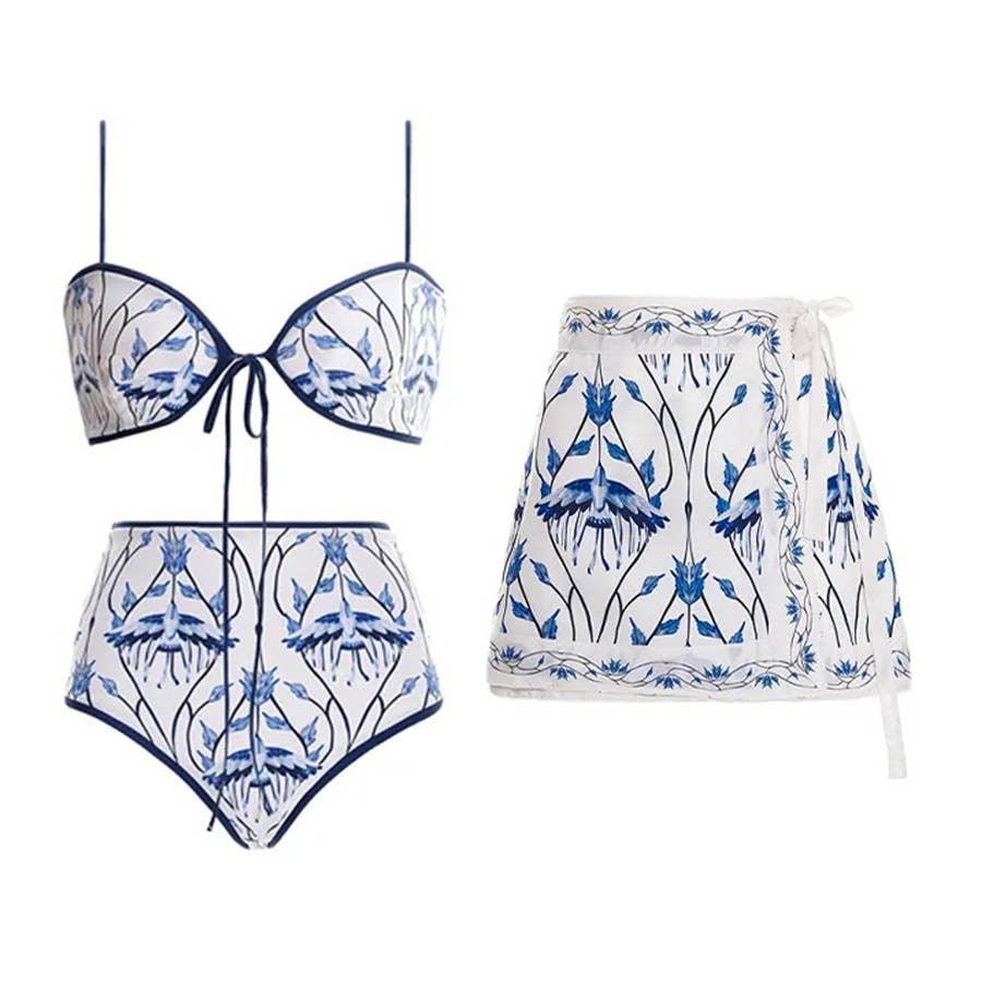 3 Piece Bikini Swimsuits with Cover Up 05 - SWEETKAMA