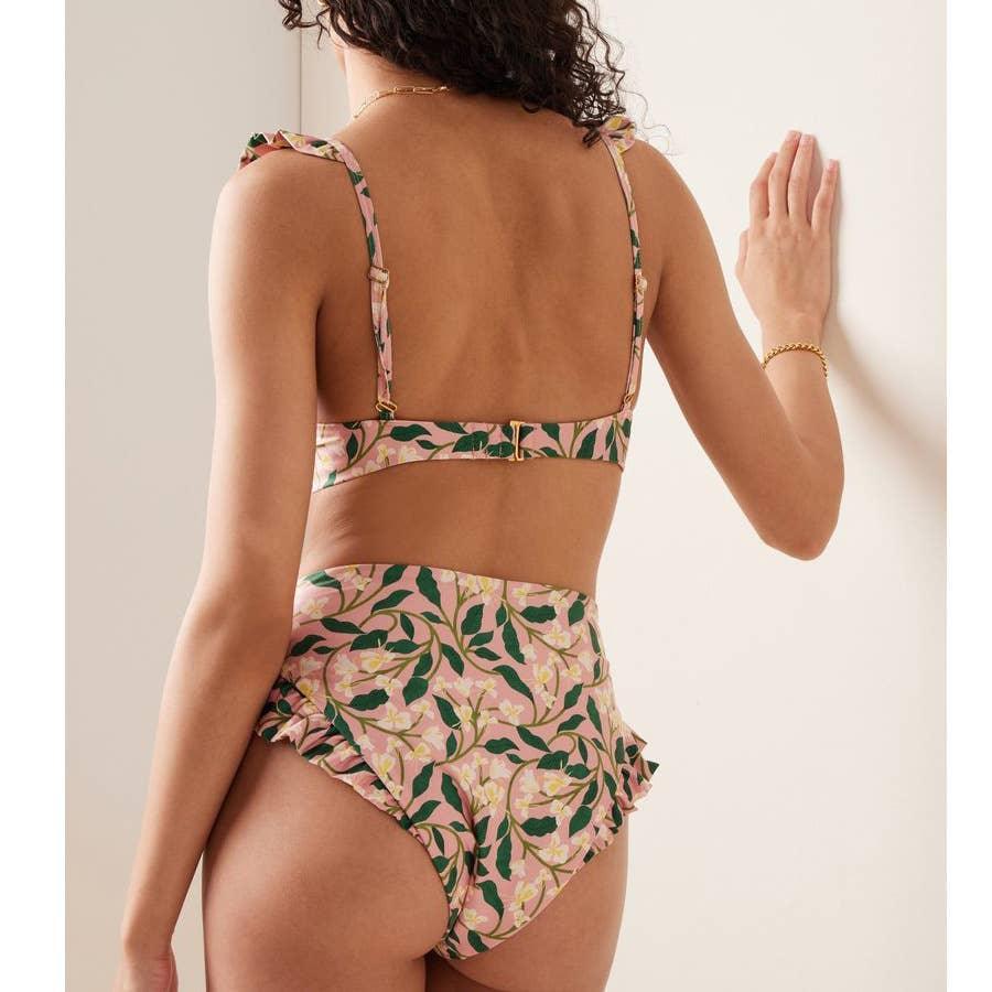 3-Piece Floral Print Bikini Swimsuits with Cover Up QJYY61 - SWEETKAMA