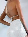 3-Piece Metallic Snake Print Bikini Swimsuits with Cover Up DY3110308 - SWEETKAMA