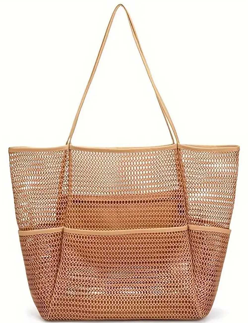 Ladies Large Capacity Mesh Beach Storage Tote Bag