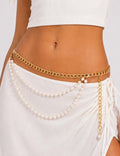 Pearl Chain Waist Belt - Discount Fashion jewelry - Sweetkama Wholesale - 002