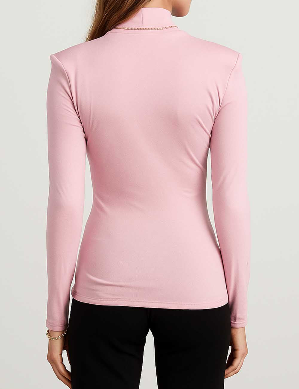 Ladies Solid Color Basic Turtleneck Long Sleeves Layering Top
