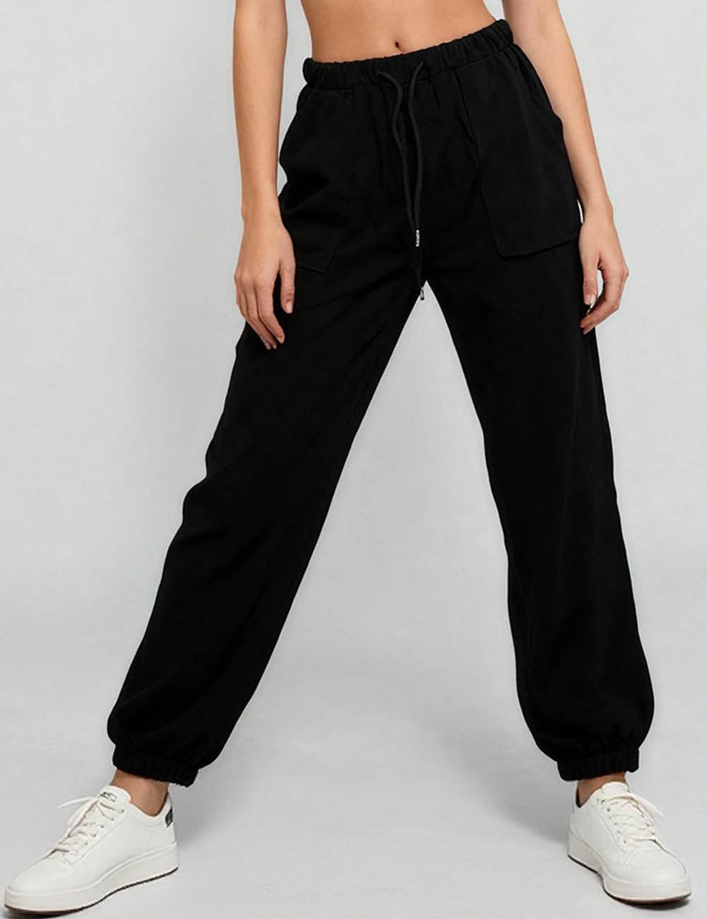 Women Elastic Waist Joggers Pockets Sweatpants SKST50781B
