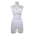 3PCS Bandage Sexy Lingerie Set with Garter Belt F09231# - SWEETKAMA