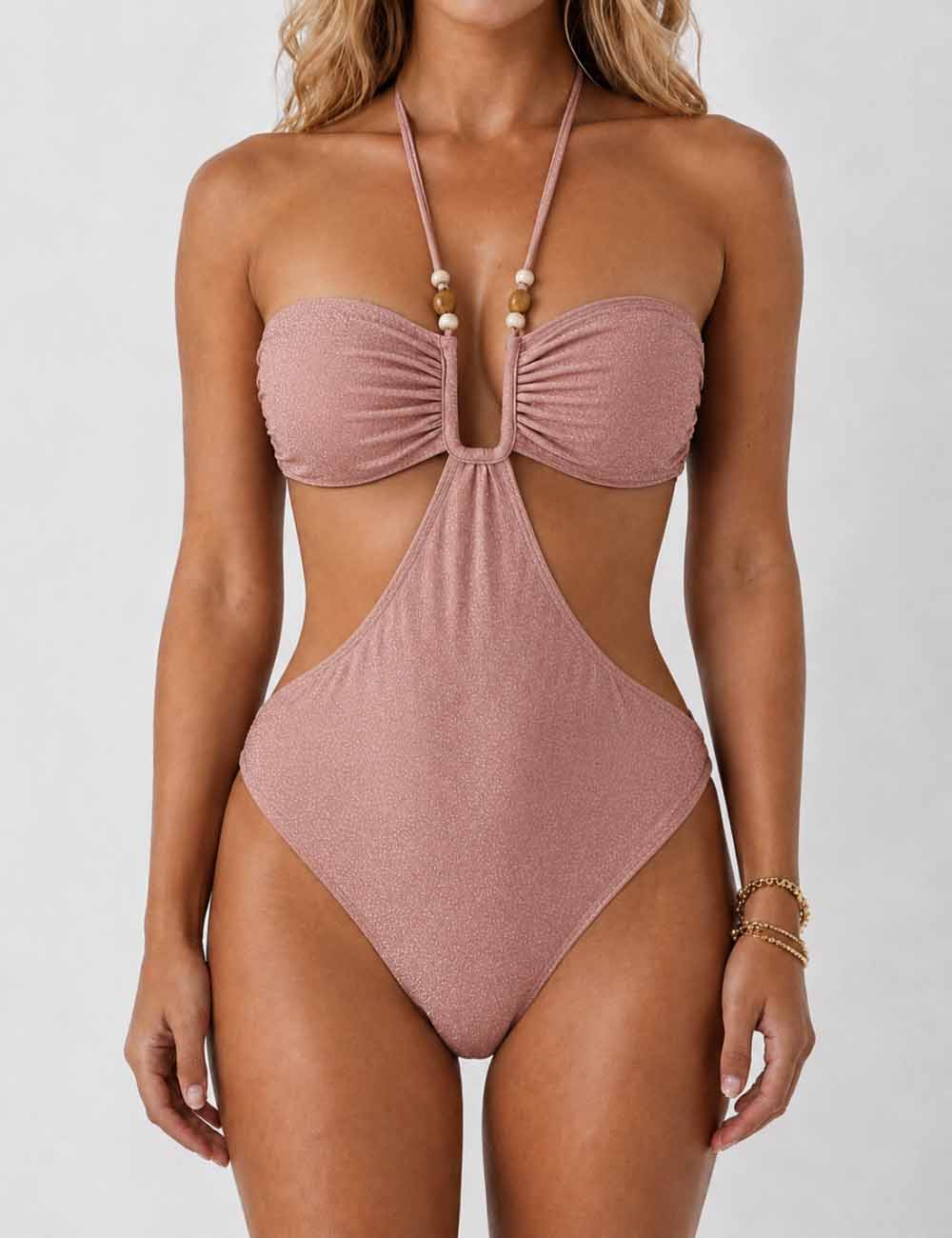 Women's Glitter Halter Swimsuit - Sweetkama Wholesale - #4039