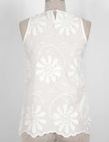 Embroidered Sleeveless Blouse - Elegant out tops - Sweetkama Wholesale - 007