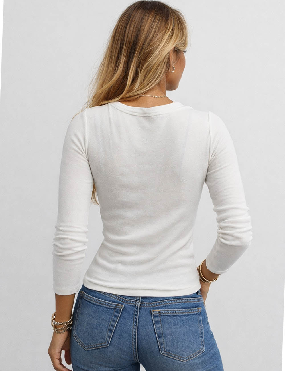 Ladies Basic Round Neck Long Sleeves Layering Top