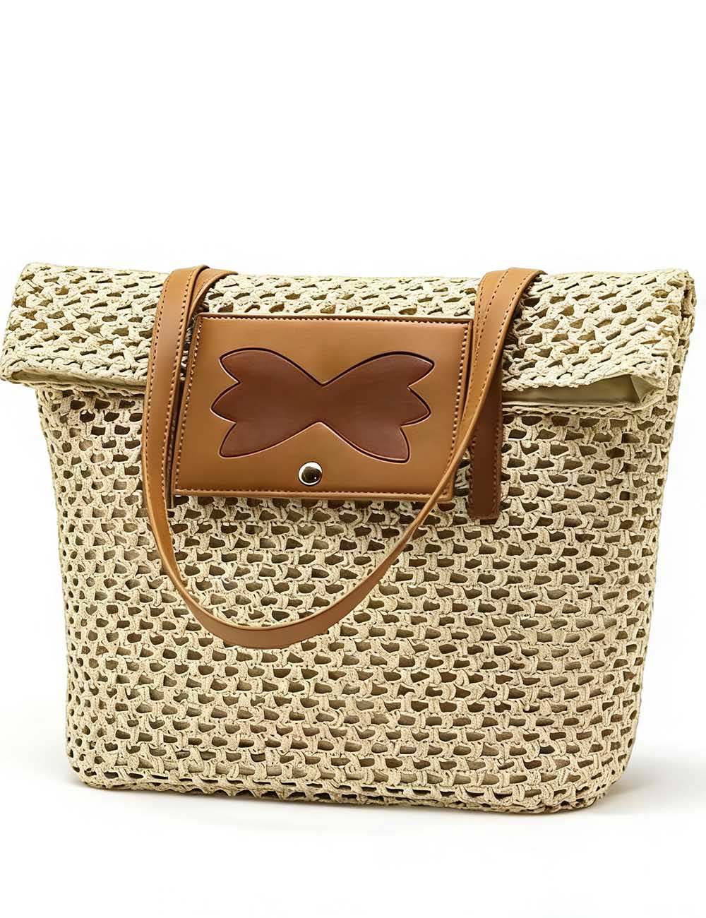 Ladies Woven Straw Summer Beach Handbag