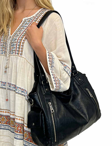 Ladies Faux Leather Handbag Large Capacity Tote Bag