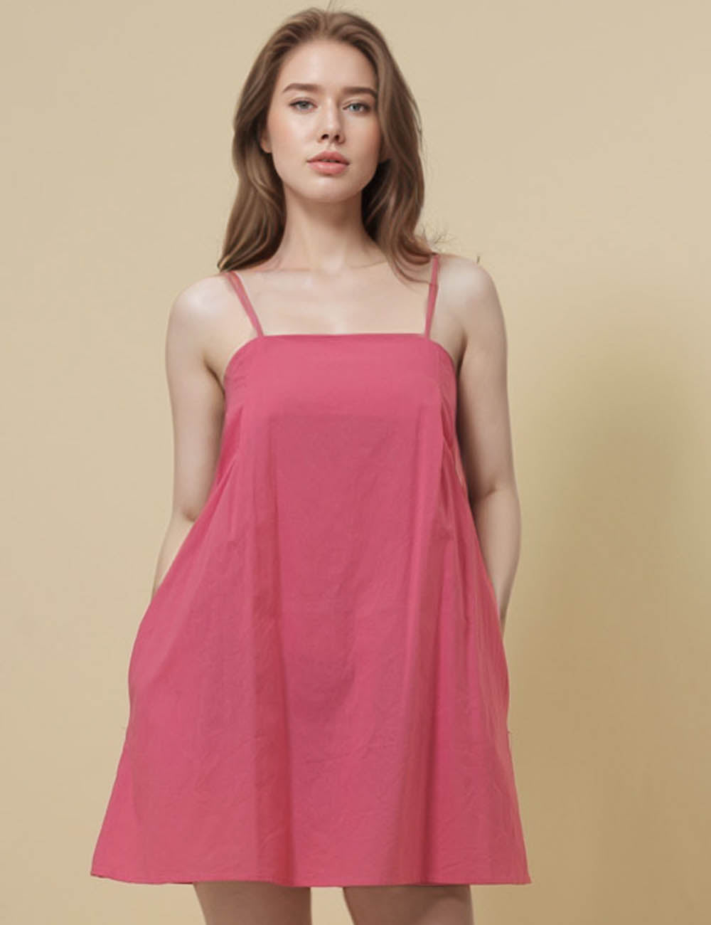 Ladies String Shoulder Basic Mini Dress SKD51214