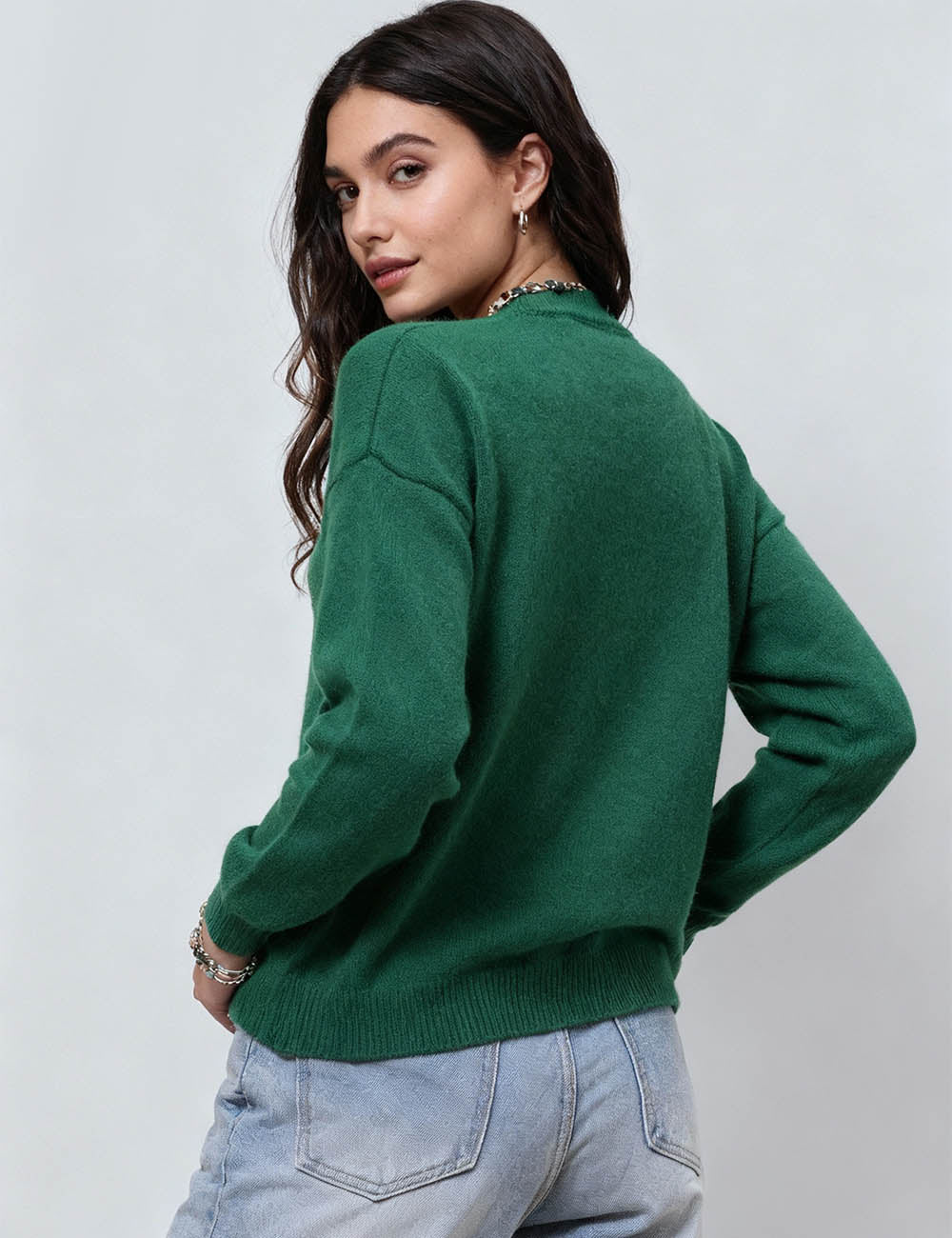 Ladies Christmas Round Necl Cozy Sweater SKT41105