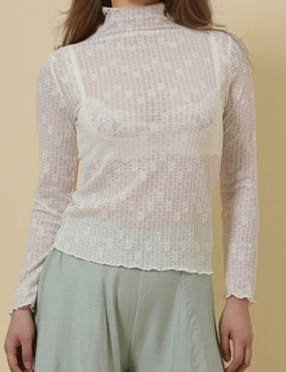 Ladies Stand Collar Long Sleeves Knit Layring Top SKT51173