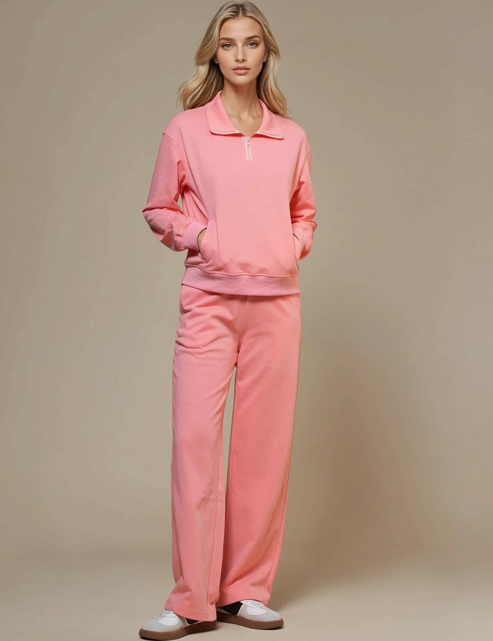 Ladies Sweatshirt Pants 2pcs Loungewear Set SKST50772