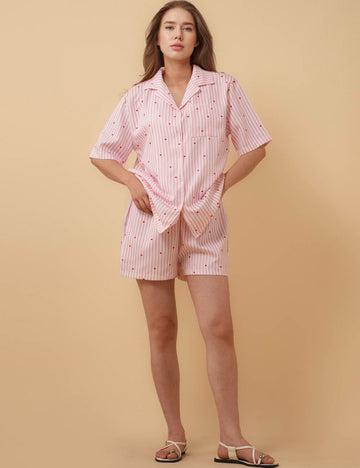 Ladies Heart Print Top & Shorts 2PCS Set 8SKST50508