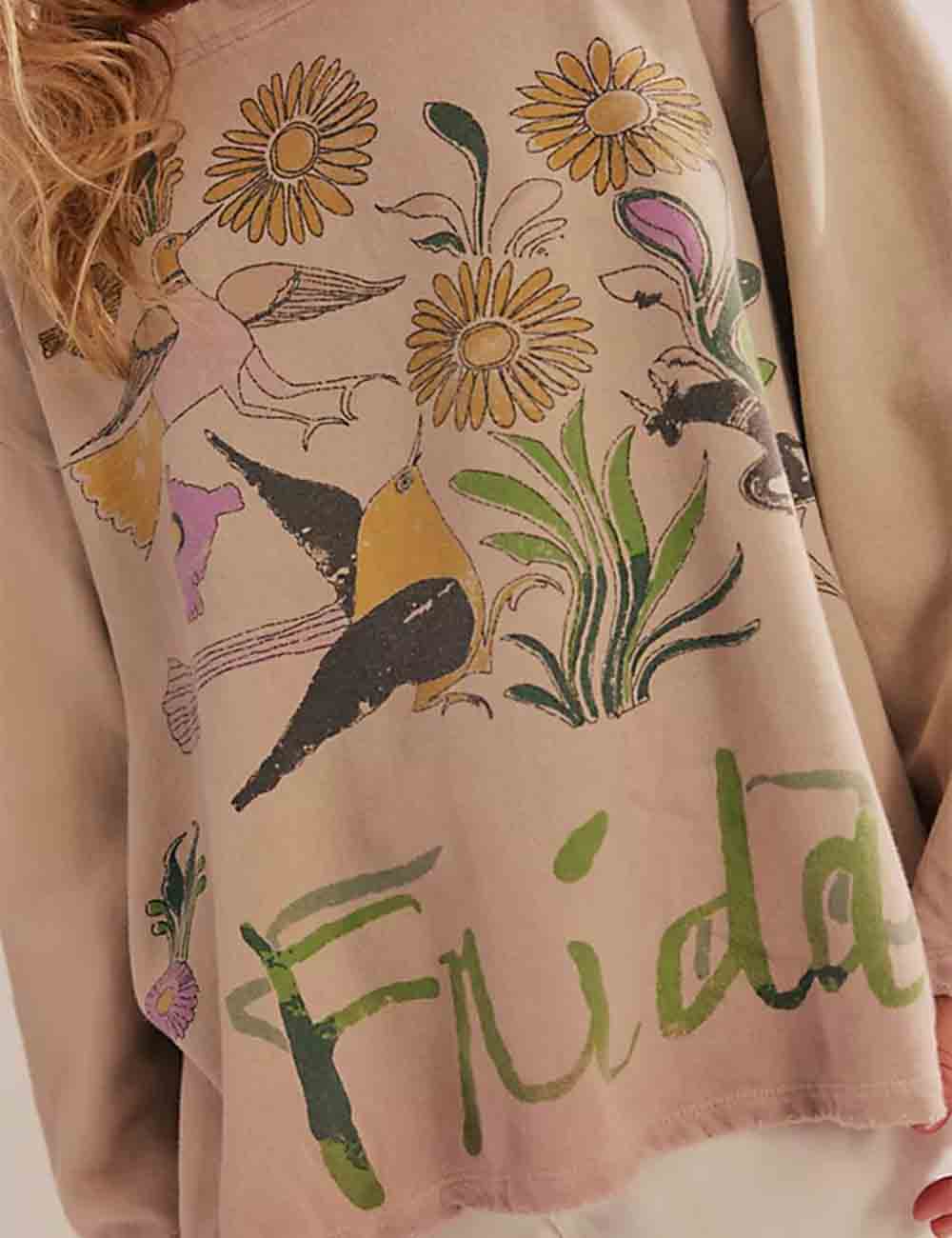 Ladies Pullover Full Graphics Print Long Sleeves Tee