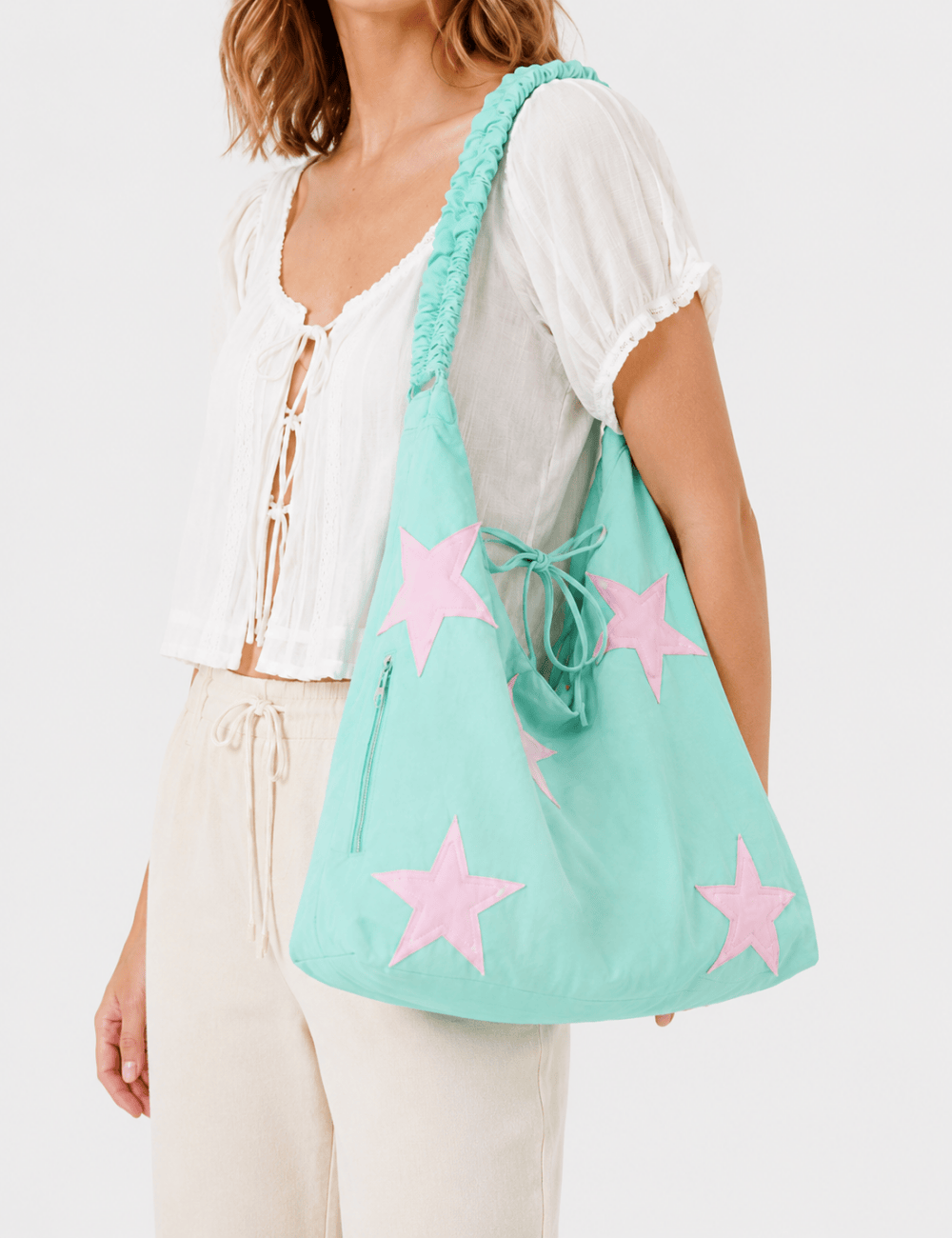 Star Patch Tote Bag - Sweetkama Wholesale - #0279