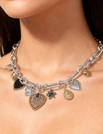 Ladies Heart Butterfly Bee Pendant Link Chain Necklace