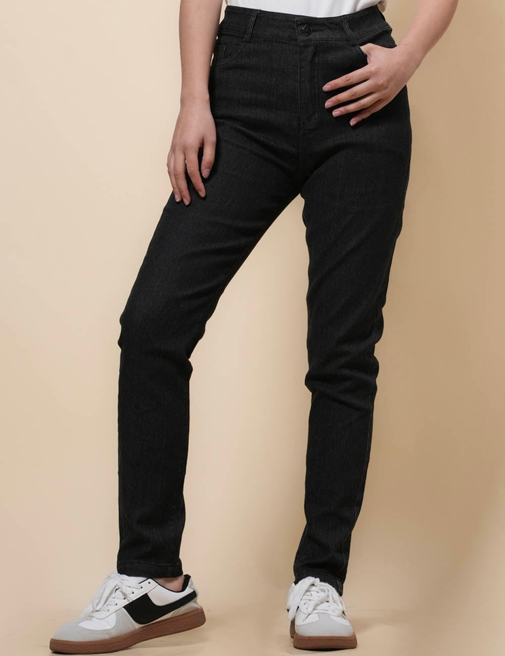 Ladies Mid Rise Jeans Botton Denim Pants SKP41112