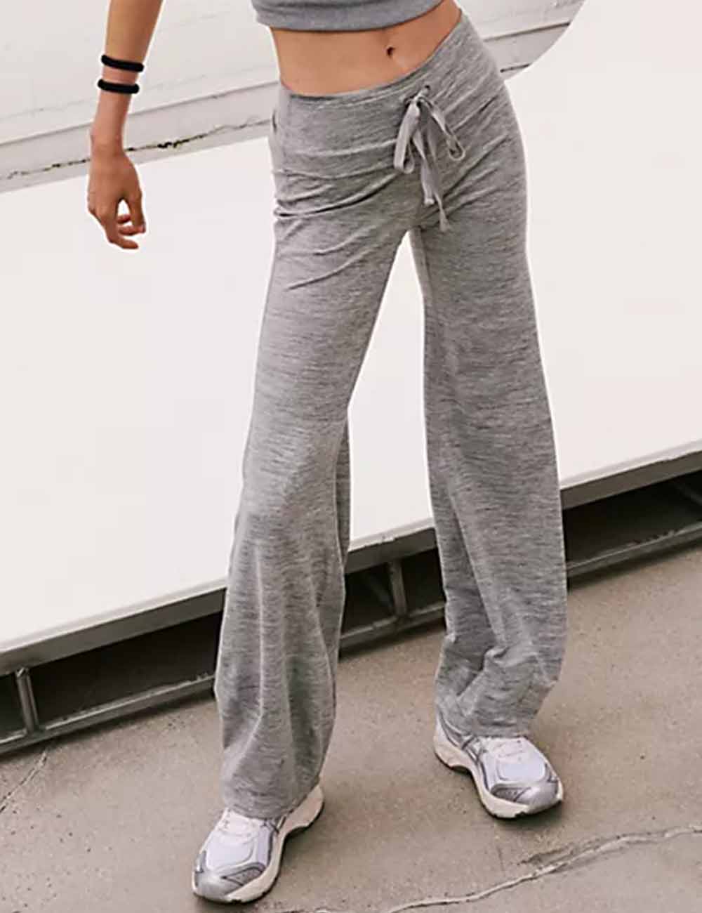 Ladies Elastic Waist String Tie Pull On Pants
