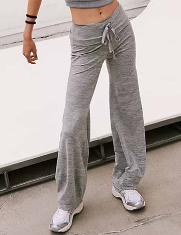 Ladies Elastic Waist String Tie Pull On Pants