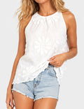 Embroidered Sleeveless Blouse - Elegant out tops - Sweetkama Wholesale - 003