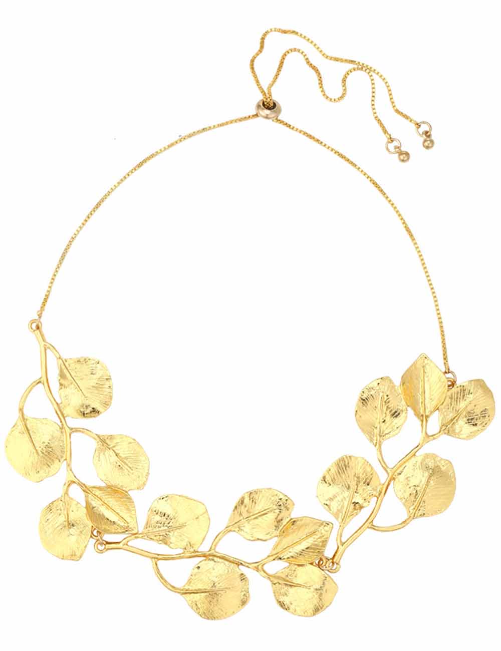 Ladies Chic Golden Leaf Pendant Necklace
