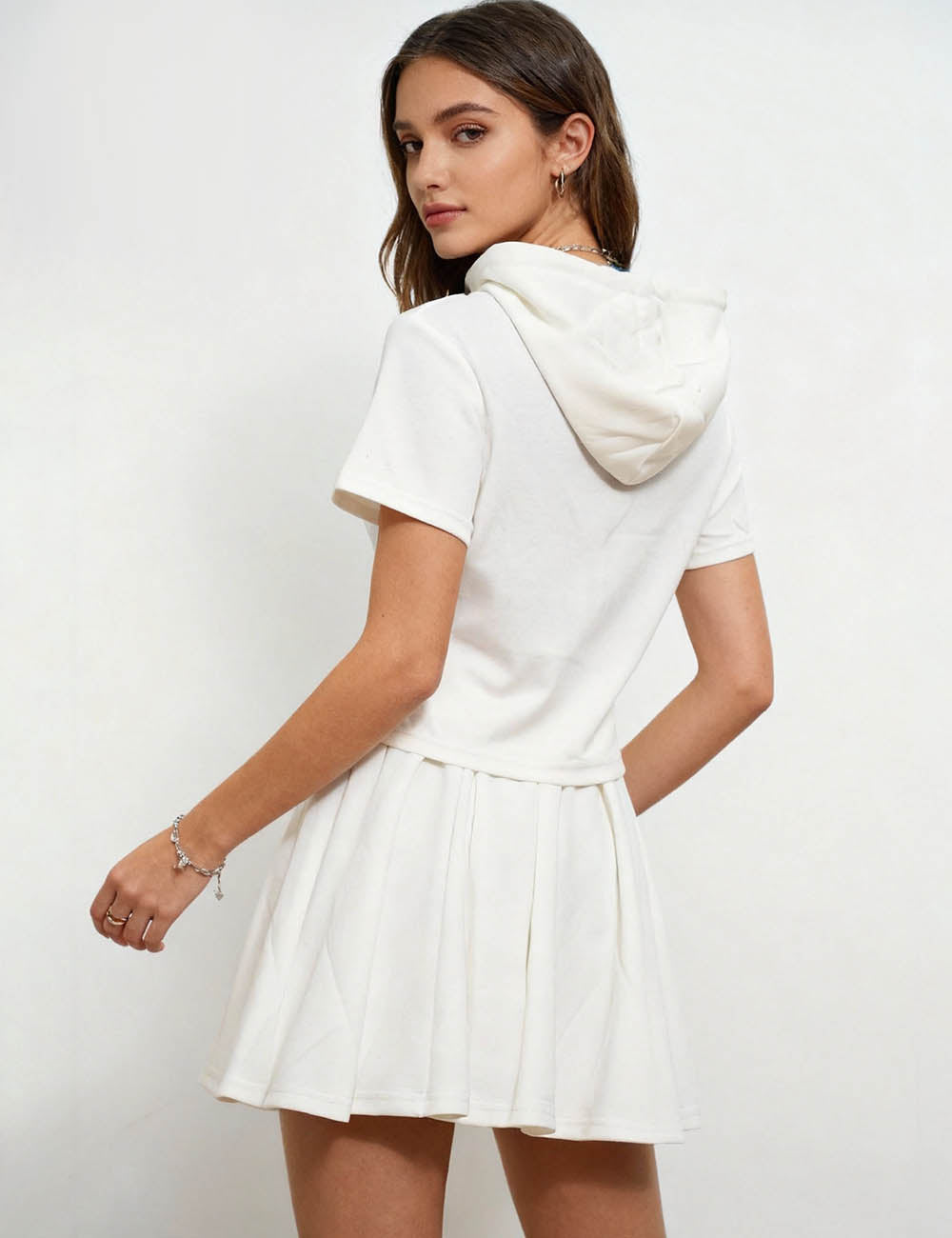 Ladies Hoodie Top and Skirt 2PCS Set SKST398