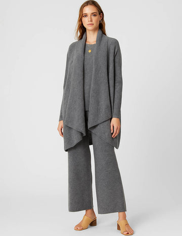 Ladies Solid Color Knit Vest & Cardigan & Pants Sweater 3PCS Set