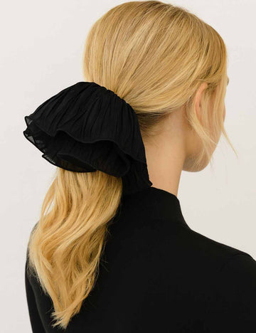 Ladies Elegant Wrinkle Fabric Solid Color Scrunchie