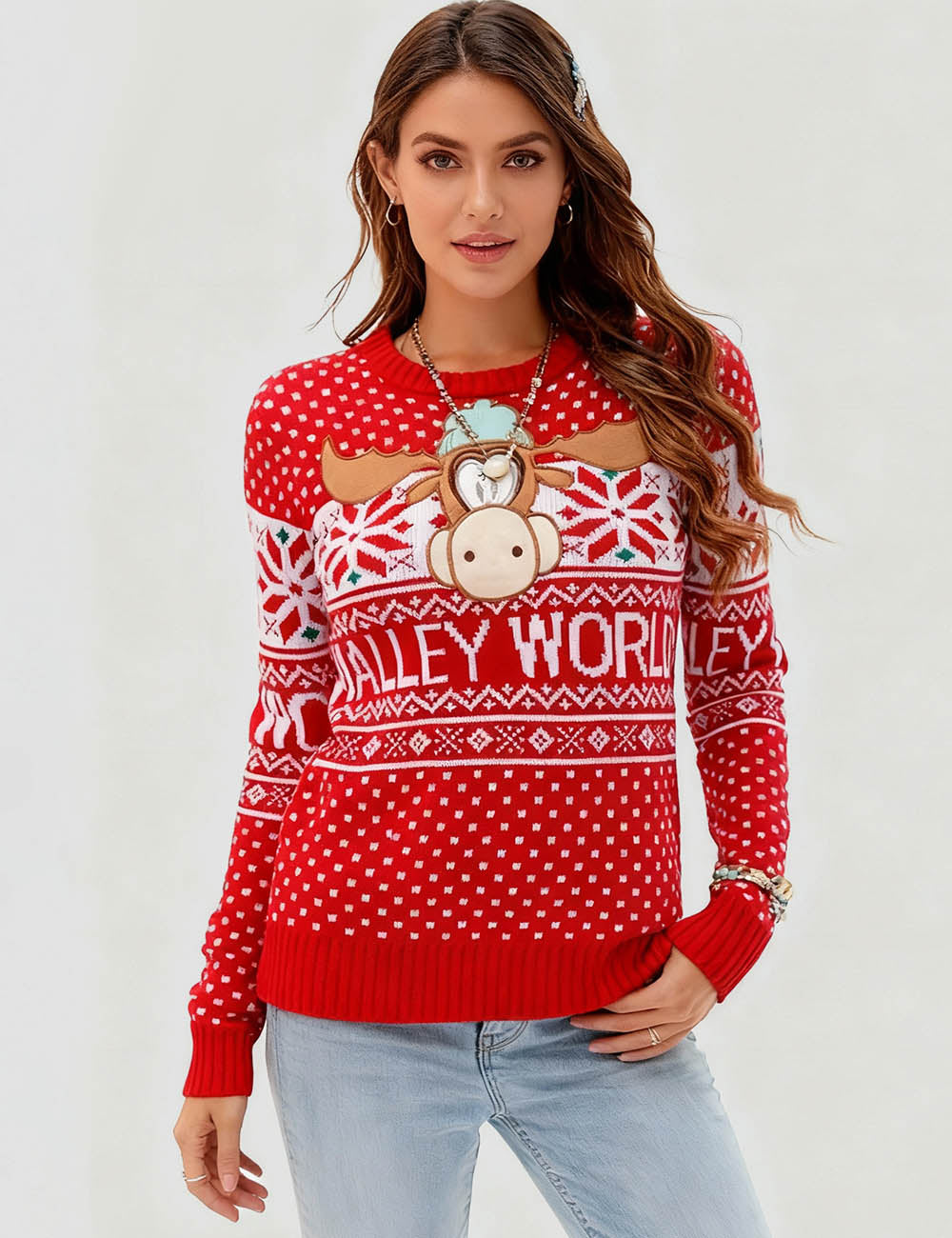 Ladies Christmas 2025 Snowman Snowflake Festive Sweater