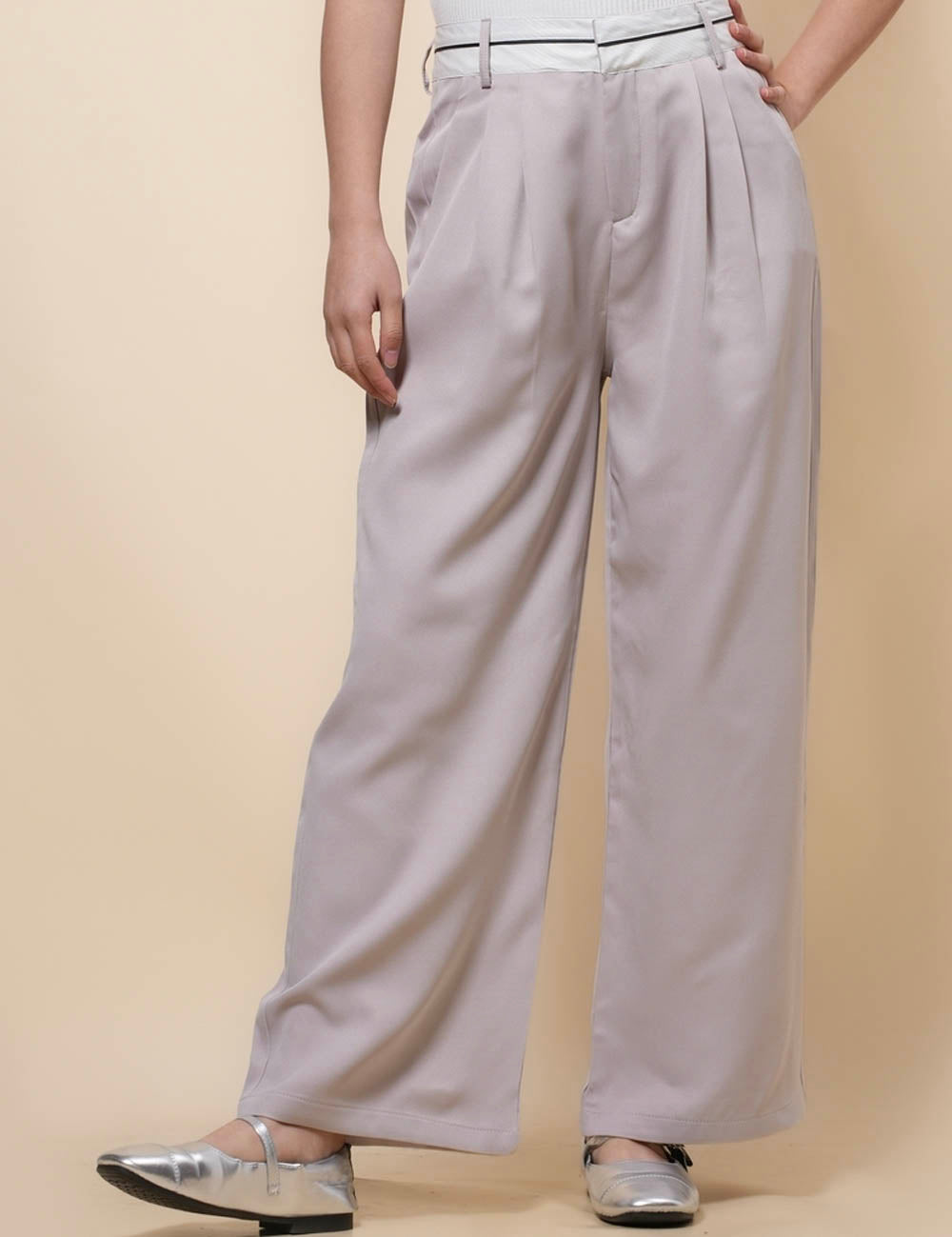 Ladies Color Block Wide Leg Daily Pants SKP41204