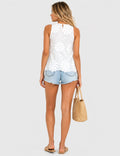 Embroidered Sleeveless Blouse - Elegant out tops - Sweetkama Wholesale - 005
