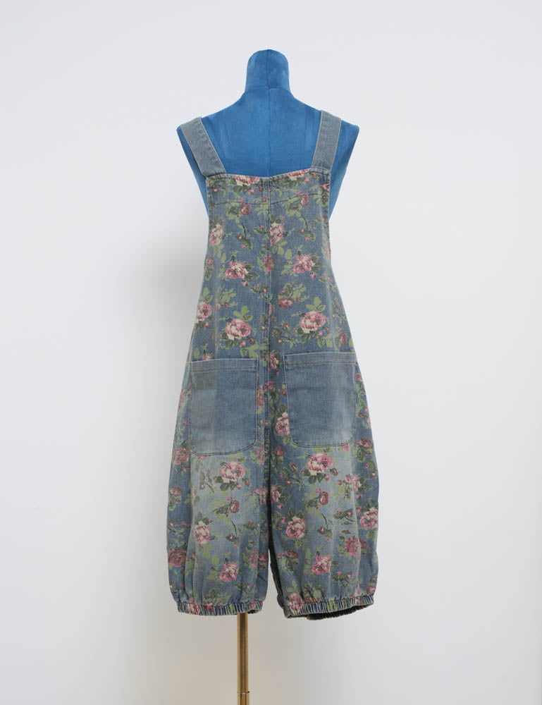 Ladies Hippies Floral Print Two Strape Shouldere Sleeveless Jumpsuit