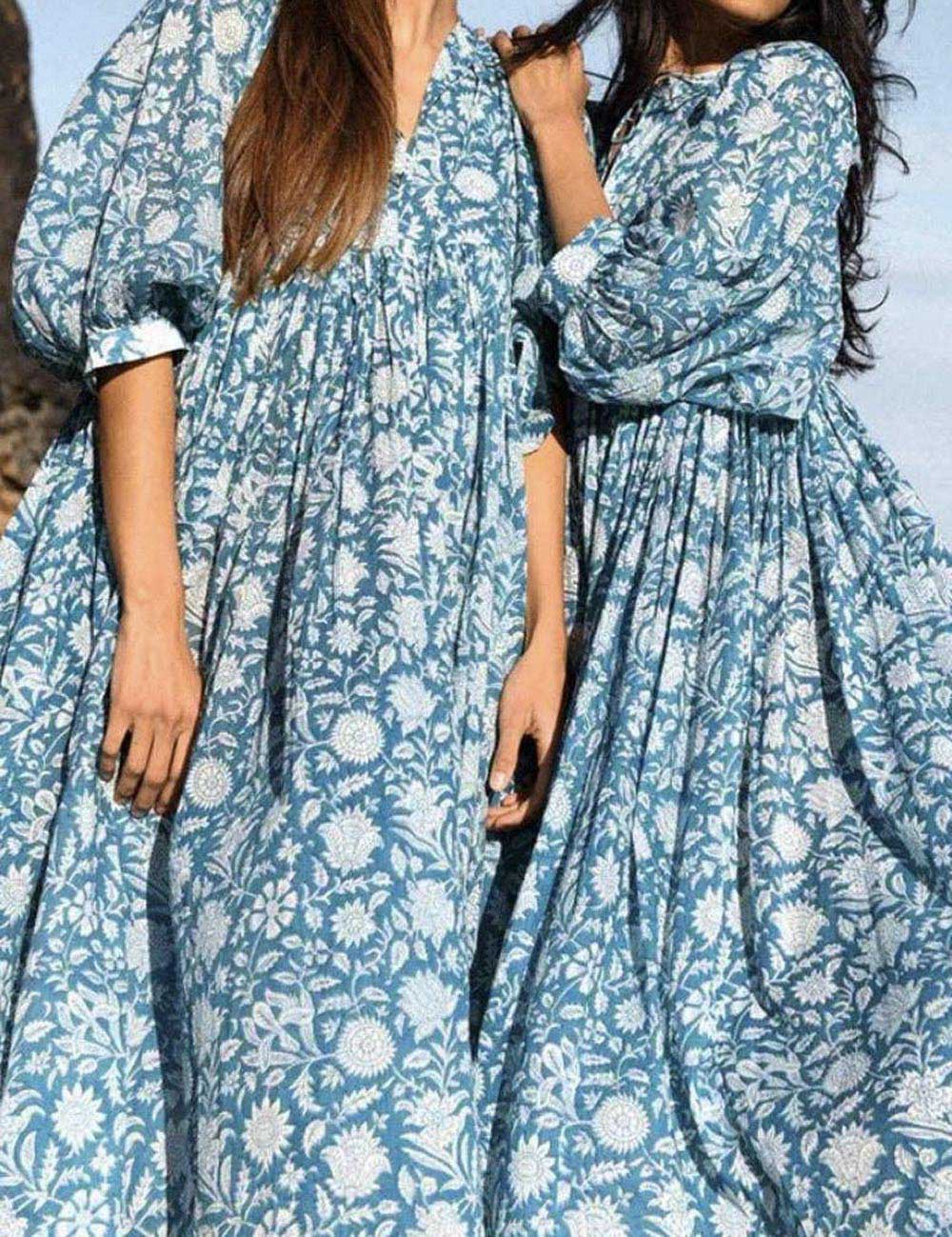 Ladies Floral String Tie Daily Long Dress SKD52001