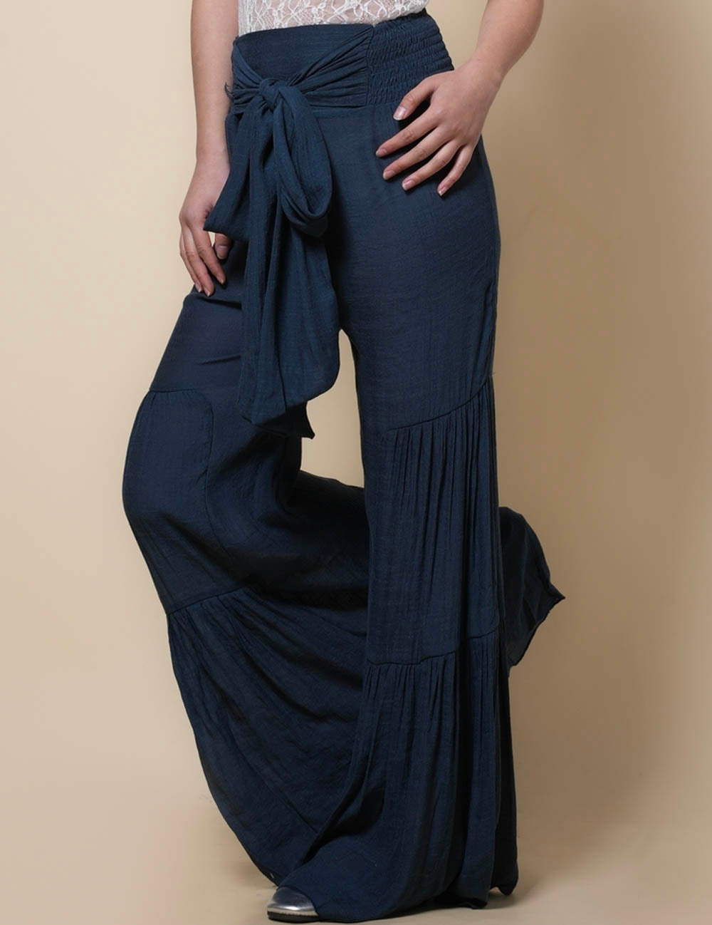 Ladies Ruffle Light Flare Leg Pants SKP41104