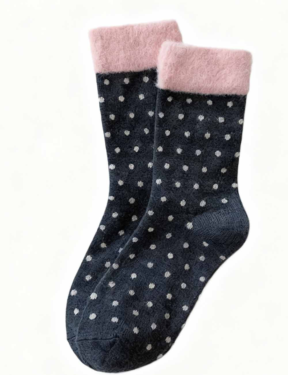 Ladies Cozy Warm Winter Bow Knit Midi Calf Socks