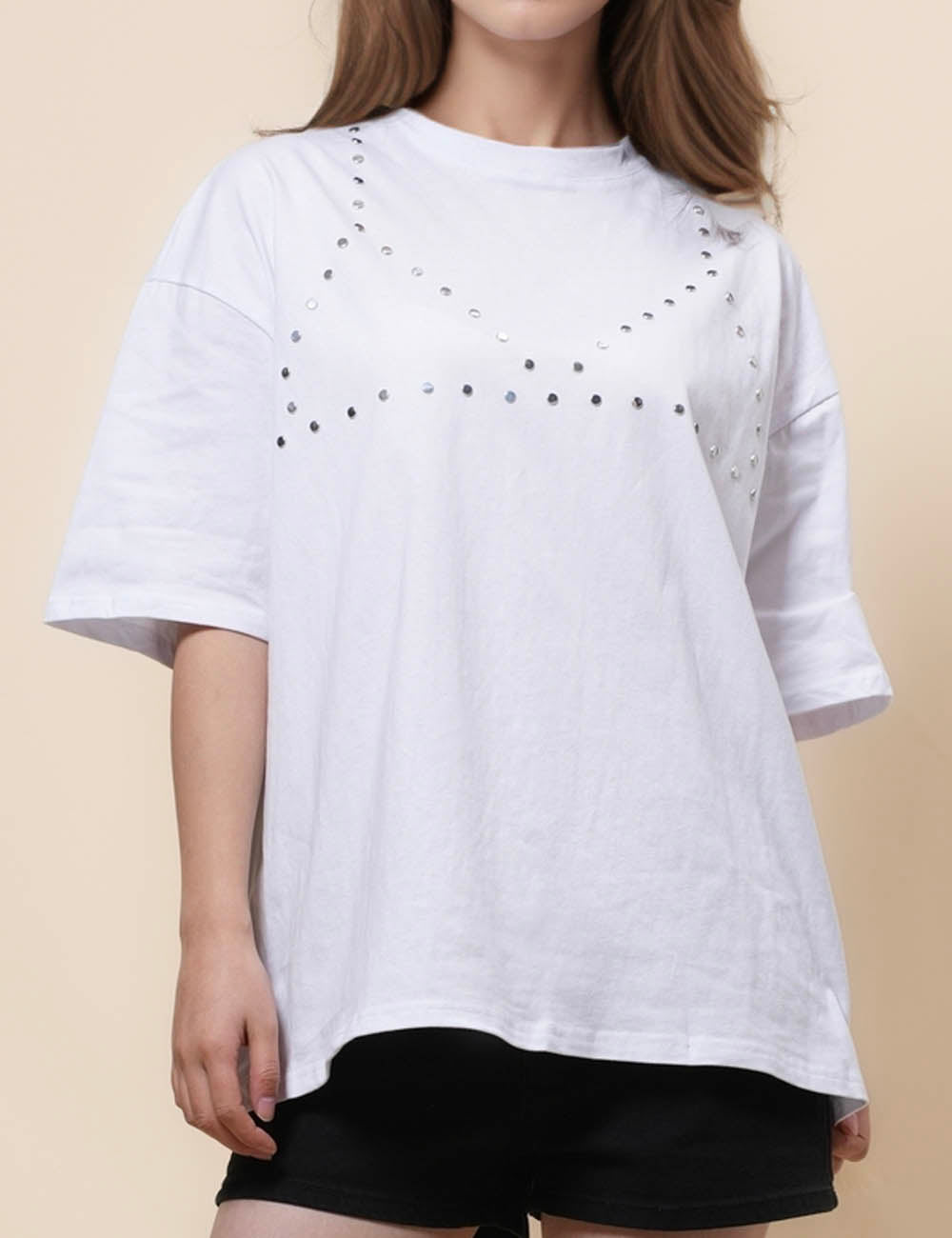 Ladies Round Neck Basic Tee Everyday T-Shirt SKT4839