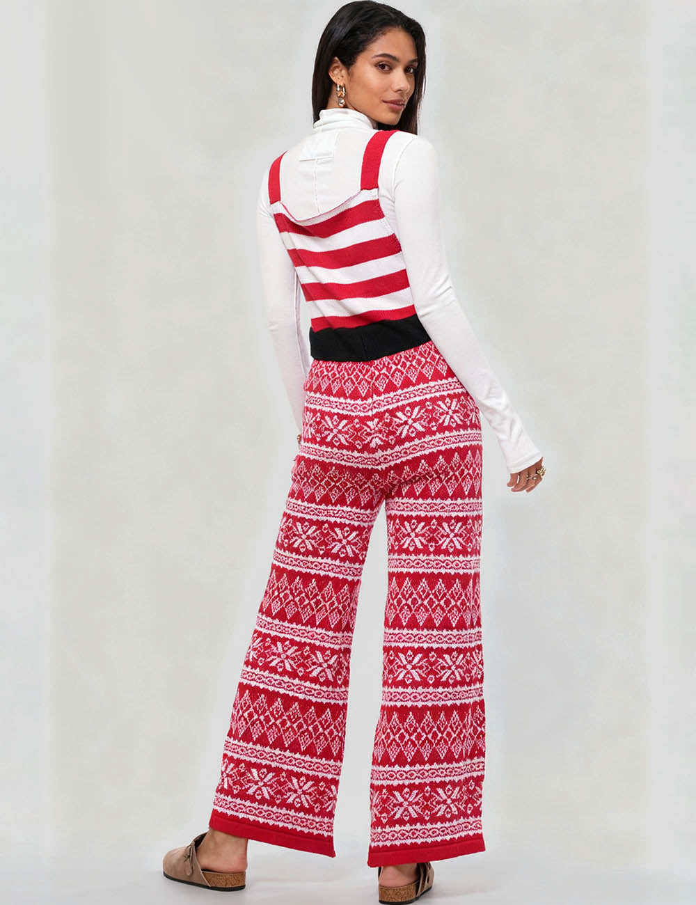 Ladies Christmas Jumpsuit Strape Shoulder Overall SKJ4923