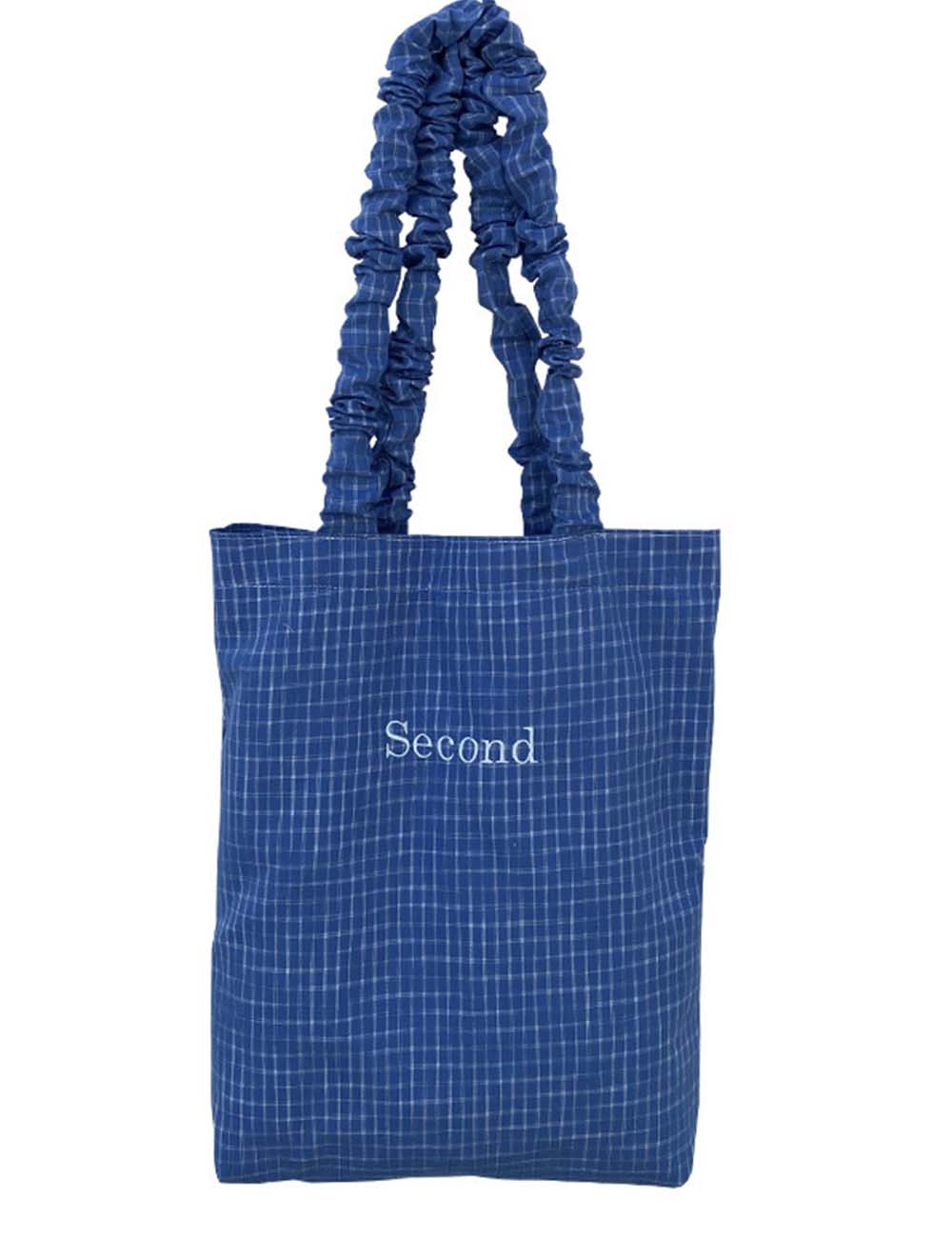 Ladies Plaid Gingham Letter Embroidery Shoulder Tote Ba