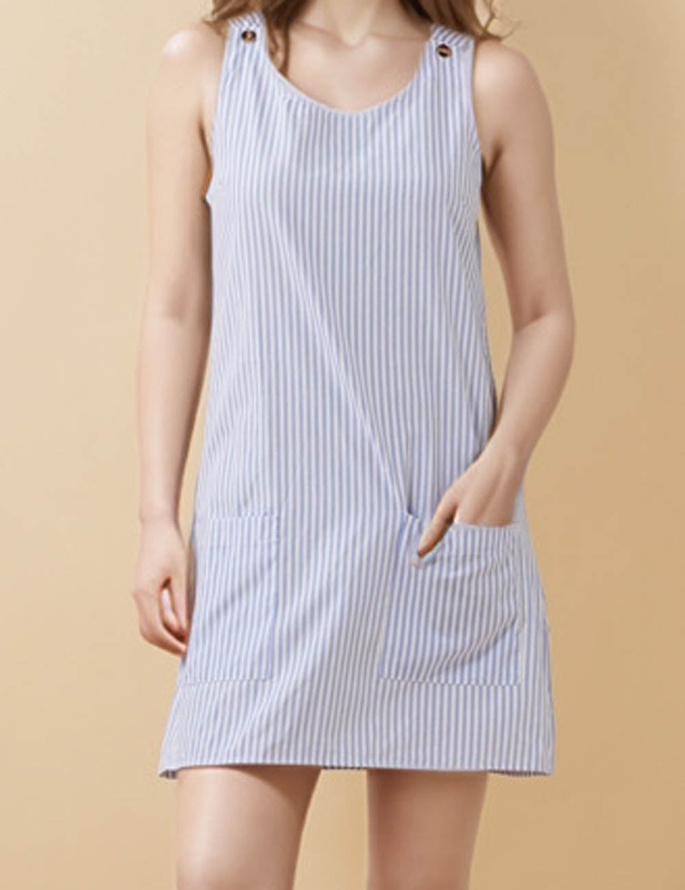 Ladies Color Block Stripe A-Line Mini Dress